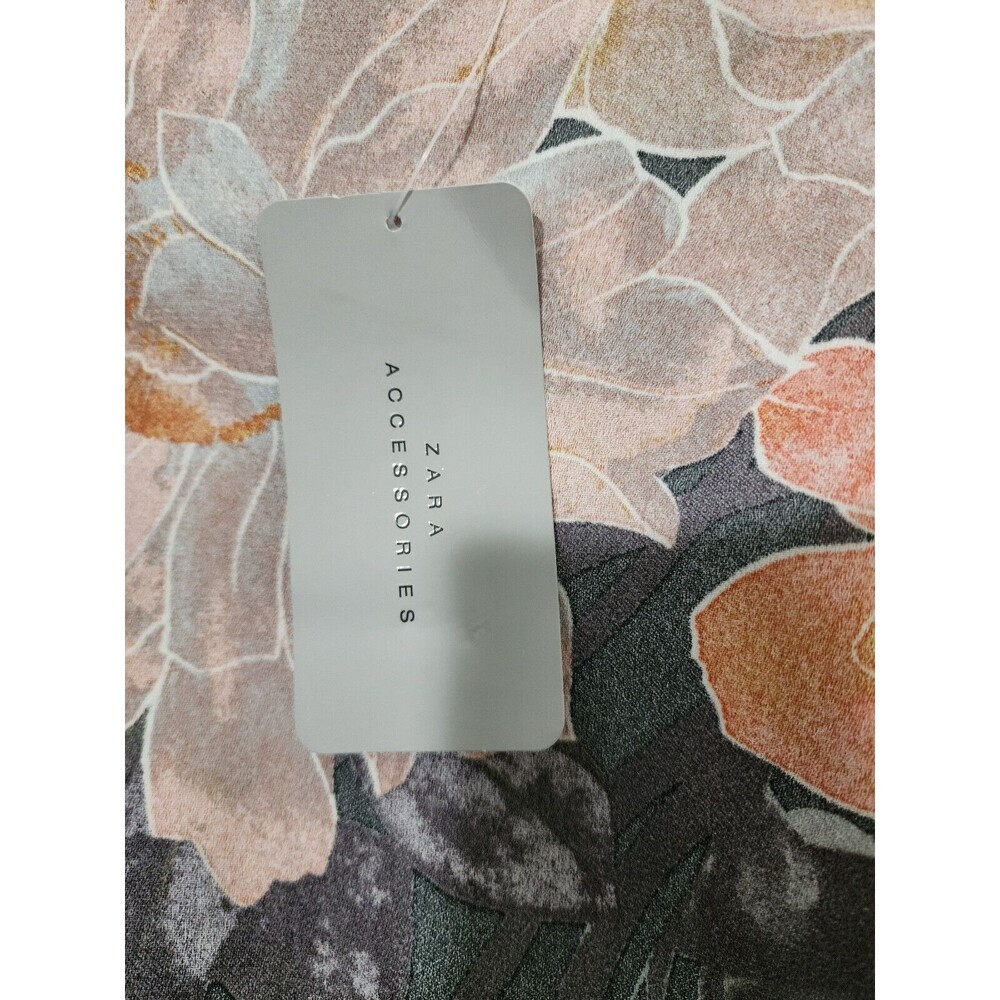 NWT $45 Zara Accessories Womens Blouse Bodysuit Black Orange Green Floral Size S - Picture 7 of 12